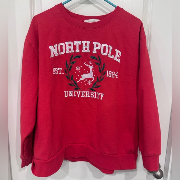 State of Mine Tops - State of Mine Red North Pole University Sweatshirt Size XL